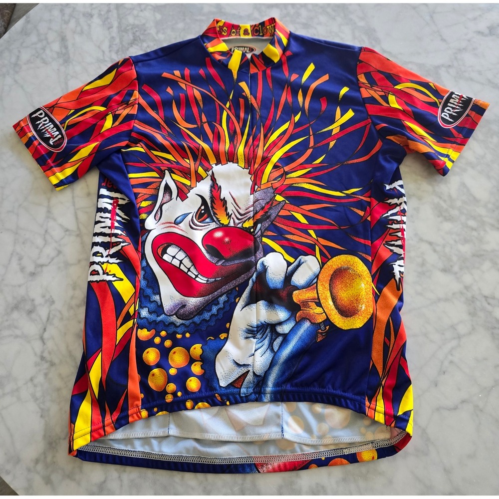 Primal Wear Gears of a Clown Cycling Jersey Mens Medium Short Sleeve Multicolor